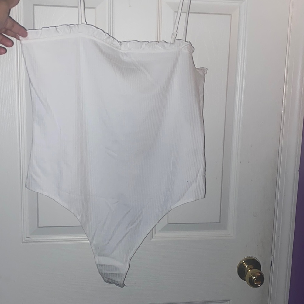 NWT White fringed bodysuit